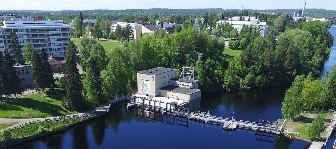 Kajaanin Voiman vesilaitos ilmakuva